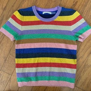 RARE alice + olivia Rainbow Baylor Striped Top